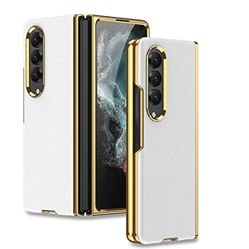 Coque Samsung Galaxy Z Fold4 cuir blanc étui chic pour le quotidien