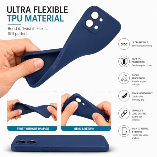 Image of FIRST MART Matte Silicone Back Cover for Oppo F33 - Blue