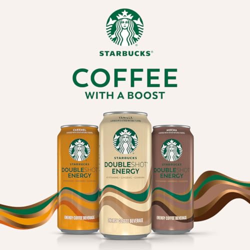 Starbucks - RTD Coffee Doubleshot Energy Drink Coffee Beverage, Vanilla, Iced Coffee, 15 fl oz Cans (Packaging May Vary) (Pack of 12)