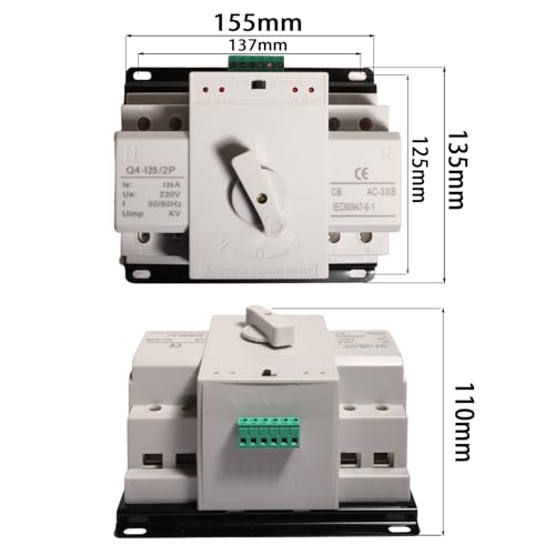 Inverseur de source automatique solaire ATS 125A double puissance 230V
