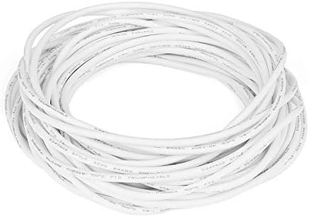 Electric Copper Core Flexible Silicone Wire Cable White 10M 32.8Ft (24AWG 20KV)