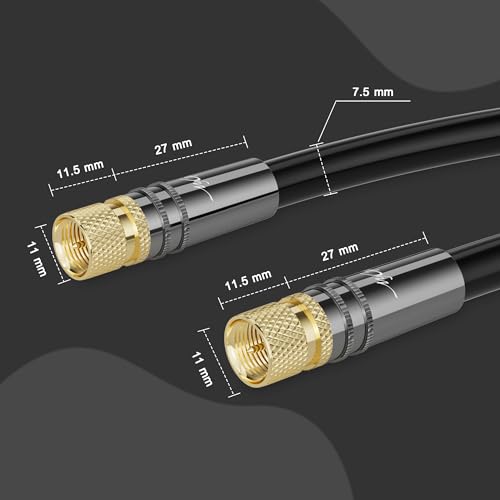 Mygatti Coaxial Cable 40 Meters,black Satellite TV/Aerial Cable with F-Screw Connector -75 Ohm - Image 4
