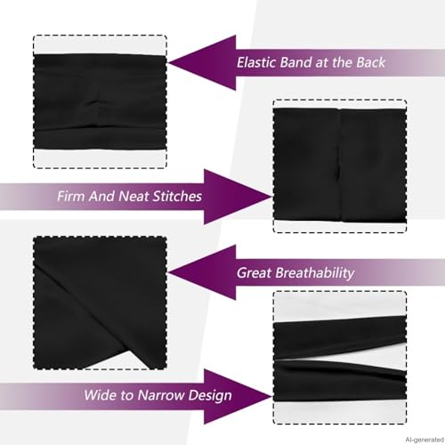Image of Forchrinse Sport Headband for Men Women 6 Pack Workout Sweatband Moisture Wicking Headband Travel Hair Wrap