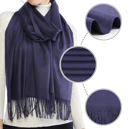 RIIQIICHY Women's Scarf Pashmina Shawls and Wraps for Evening Dress Bridesmaid Wedding Bridal Winter Warm Long Large Scarves