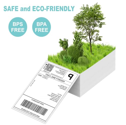 Fanfold Thermal Labels 4x6, Perforated Postage Thermal Label Paper Compatible with Zebra and Rollo,1 Stack-500 Labels image 5