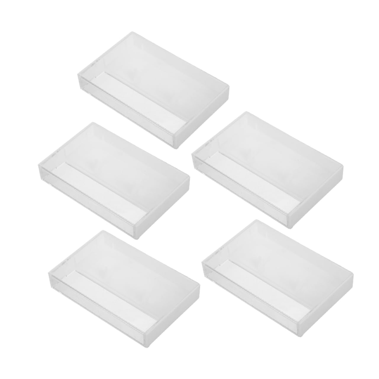 Cabilock 5Pcs Translucent Plastic Cassette Tape Storage Case Versatile Organizer for Tapes Crystals and Items and Stylish Retro Decor