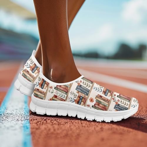 Howilath Books Print Women's Loafers & Slip-on Running Sneakers Casual Shoes Hands Free Shoes2