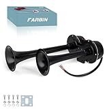 FARBIN Car Horns 12V Electric Truck Horn Loud Train Horn for Car Dual Horns for Motorcycle Semi Truck Pickup SUV Boat (Black)