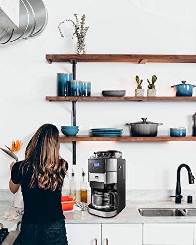 Prinz Kaffeemaschine mit Mahlwerk inkl. Glaskanne für bis zu 12 Tassen Kaffee – Bild 6