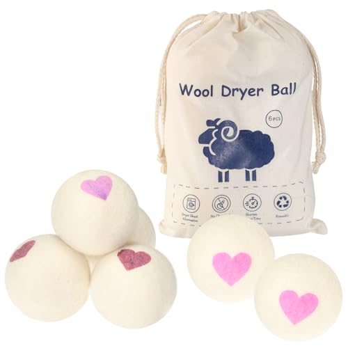 Wool Tumble Dryer Balls for Laundry UK Reusable 100% New Zealand Wool Natural Organic Fabric Softener Reduce Drying Time, Noise, Wrinkles & Static Cling