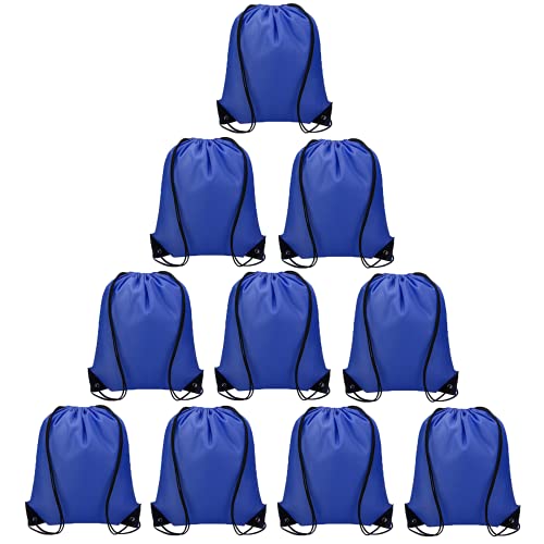 Vorspack Drawstring Backpacks Bulk 10 Pieces String Bags Customized Bags For Party Gym Sport Trip - Blue #TOP28