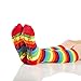 juDanzy Tall Knee High Rainbow Socks with Grips for Baby, Toddler, and Child (2-4 Years (US Shoe Size 6C-9C), Classic Rainbow Stripes)