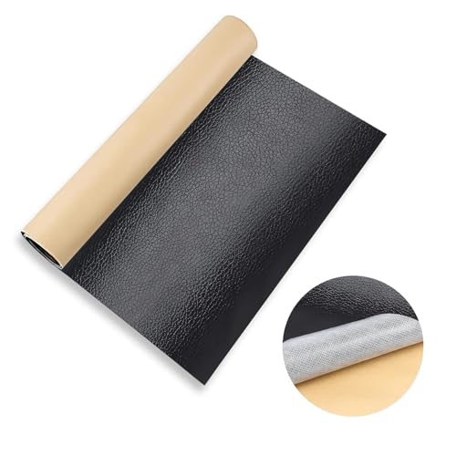 Image of Black Self-Adhesive Leather Repair Patch | Waterproof & Anti-Scratch | Quick Fix for Bean Bags, Sofas, Couches, Furniture, Car Seats, Handbags (30 x 60cm) - Durable Leather Restoration Solution