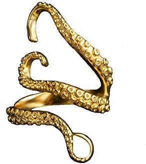 BRBAM Adjustable Punk Style Octopus Tentacle Ring Unisex Devilfish Jewelry Gift