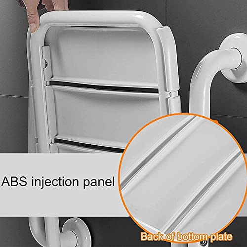 Siège de douche pliant jaune avec accoudoirs et support mural pour PMR
