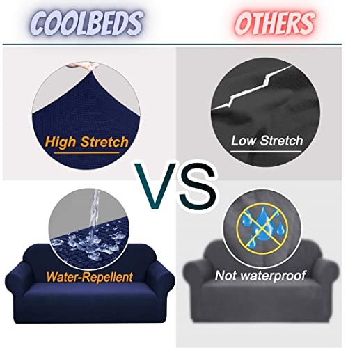 Image of Coolbeds 100% Waterproof sofa cover 3 seater|Elastic sofa cover 3 seater|Leakproof sofa covers|Sofa cover 3 seater and 2 seater fully covered|l shape sofa cover (4 SEATER, BLUE DIAMOND)