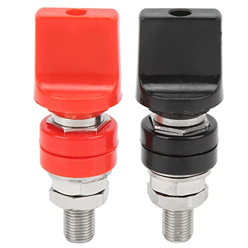 Borne de Raccordement en Laiton de 4 mm, Borne de Jonction de Puissance à Courant élevé à Filetage M10, avec Capuchon Plat