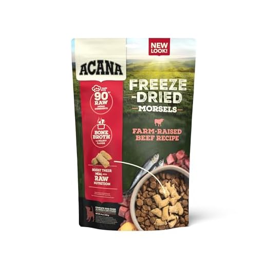 ACANA Grain-Free High Protein Freeze Dried Dog Food & Topper Ranch-Raised Beef Recipe Morsels 8oz Bag
