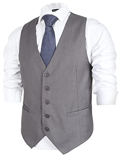 Image of Alizeal Mens Classic Solid Suit Vest Regular Fit Tuxedo Waistcoat | Classic for Wedding Business Daily Wear Wedding