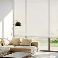 Blindecor Belmont Rollo lichtdurchlässiges Gewebe, glänzend, Beige, 130 x 180 cm (Breite x Höhe), Stoffgröße 127 x 175 cm, Fensterrollo