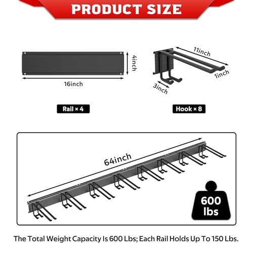 image for Ultrawall Ski Rack, Wall Mounted Ski Storage for Garage Storage Organi
