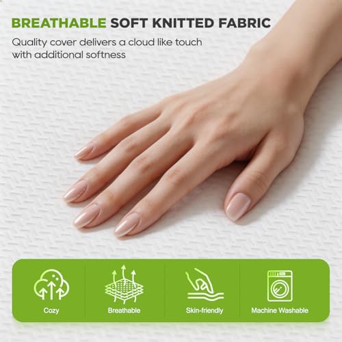 Image of FDW 6 Inch Twin Mattress, Gel Memory Foam, Medium Firm Support, Pressure-Relieving & Cool Sleep, Removable Washable Zipper Cover, Bed-in-a-Box, CertiPUR-US Certified