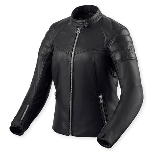 Blouson en cuir de moto REV'IT! London pour femmes noir taille 40
