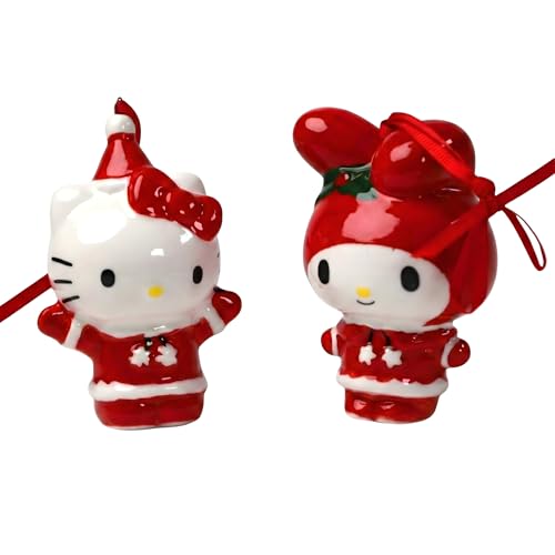 Blue Sky Clayworks Hello Kitty and Friends Figural Ornament Gift Set, Ceramic 3" x 2", Holiday Kawaii Minis That Spark Joy