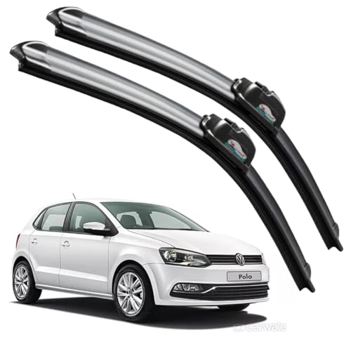 Image of Frameless Rubber Car Wiper Blades Set of 2 Compatible with (Polo (Model : 2013-2018) (D-24,P-16))