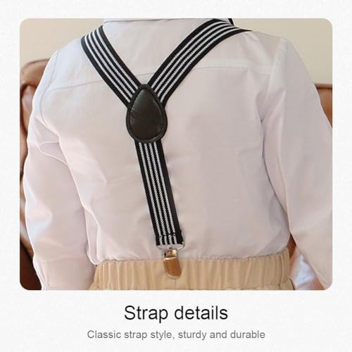 Conjunto de ropa para niños con tirantes británicos camisas y pantalones 6