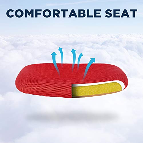 Home Office Chair Mid Back Mesh Desk Chair Armless Computer Chair Ergonomic Task Rolling Swivel Chair Back Support Adjustable Modern Chair With Lumbar Support (Red) #TOP1