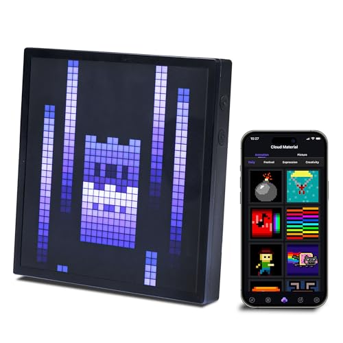 Image of Merkury Innovations Tech Solutions Smart Bluetooth Pixel Frame - 32x32 Programmable RGB LED Display for Art, Animations, Digital Clock, DIY Decor, and Gaming Accessories
