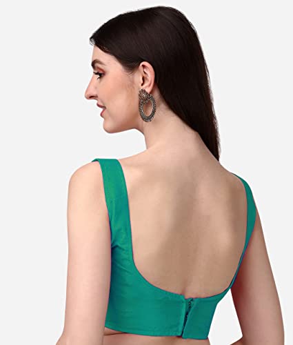 Image of Vihu Fashion Plain Sleeveless Pattern Readymade Blouse U Neck Choli