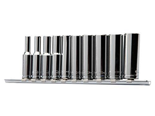 Eastwood Quality 1/4 Inch Drive Deep Metric 10 Piece Socket Set Chrome Steel