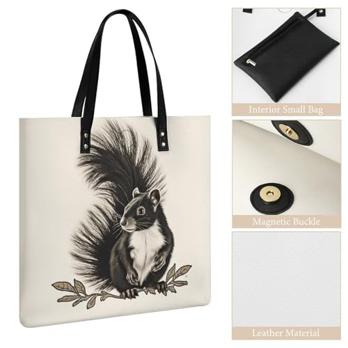 Sac à main pour le travail et les voyages en cuir souple SkunkTrendy - 5