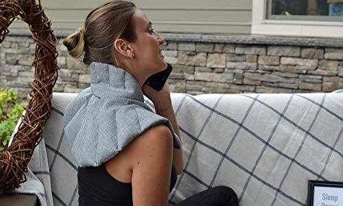 Herbal Concepts Unscented Horse Shoe Shaped Microwaveable Wrap Made Of Organic Flaxseed For Neck & Shoulder | Neck & Shoulder Wrap Relieves Stress & Spasm | Available In Silver Stone #TOP5
