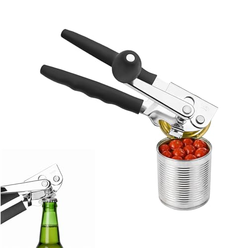 Commercial Can Opener Heavy Duty, Hand Can Opener Manual, Stainless Steel for Restaurant and Home, Black Swing Grips,for Most Bulk Size Cans.