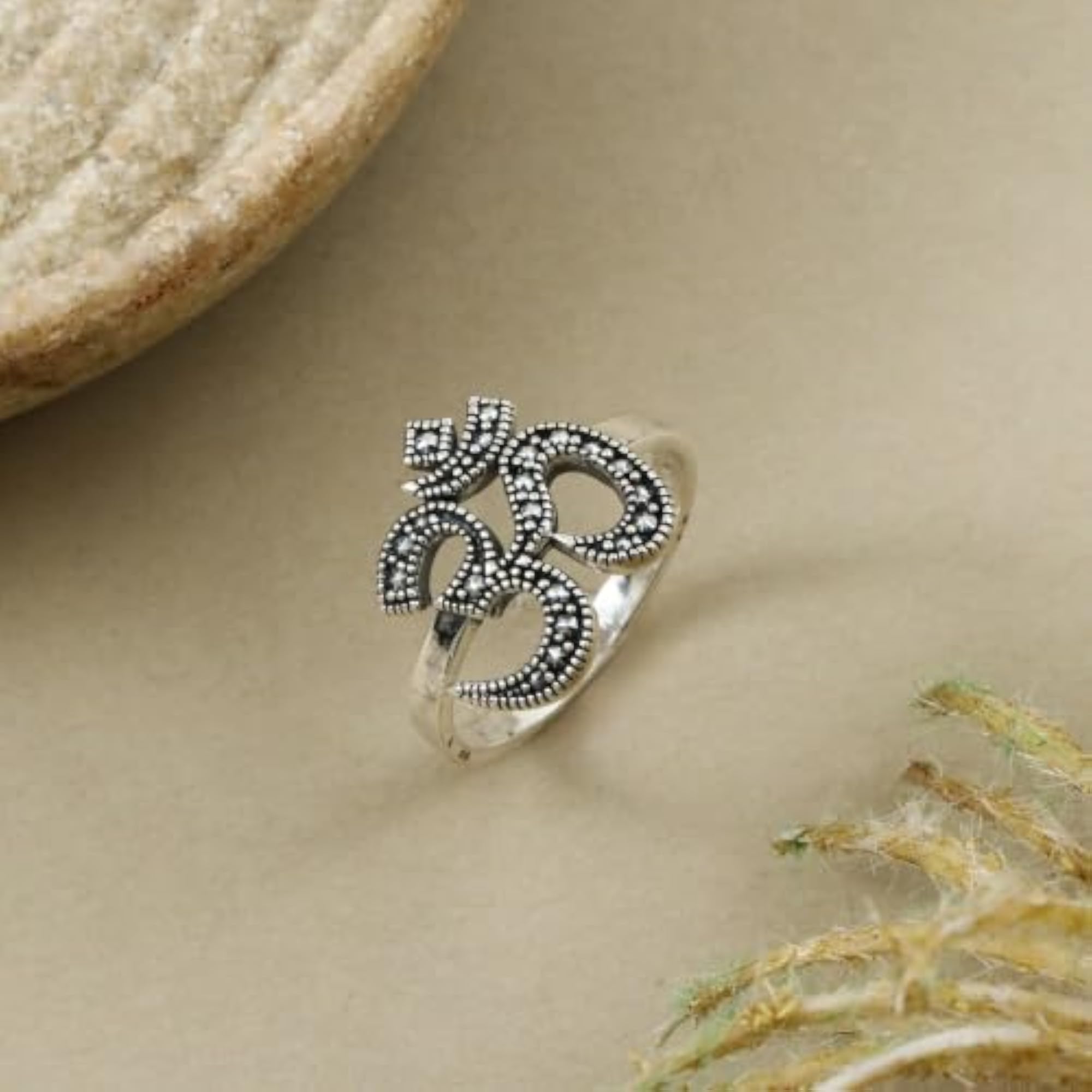 Women's 925 Sterling OM Written Design Ring