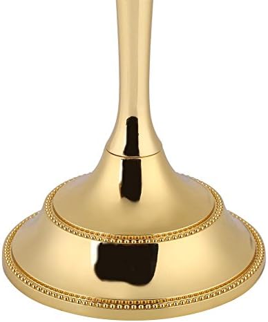 Candle Holder,2 Colors 3 Arms Metal Candle Holder European Style Candelabra Wedding Candlestick Home Decor(Gold)
