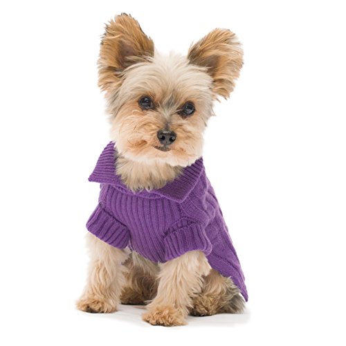 Stinky G Violet Aran Dog Sweater Size #08 XS