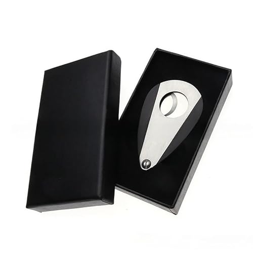 SCRUBY Rostfritt stål cigarrskärare personlighet platt skarpt dubbelt blad tillbehörsverktyg (trächip presentask)