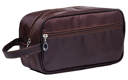 HOYOFO Travel Toiletry Bag for Men and Women, Brown