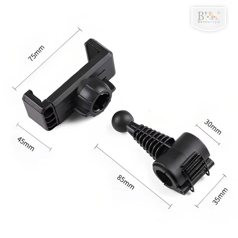 Image of BROLAVIYA 360 Adjustable Mobile Holder for Pipe & Rod Mount, Flexible Gooseneck Phone Clip Bracket, Universal Smartphone Holder for Camera, Tripod, Ring Light, Boom Arm, Black, 1 Piece