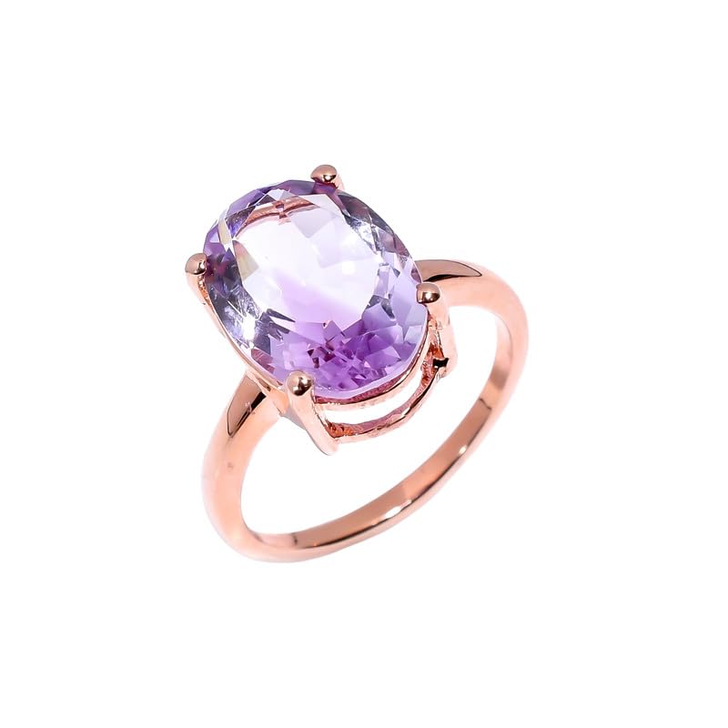 Bague améthyste rose véritable en argent 925, finis les bijoux ternes qui s'oxydent
