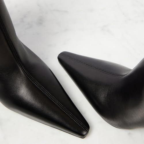 Women's High Heel Ankle Boots Sexy Pointed Toe Side Zipper Dressy Stiletto Heel Booties Fall Winter Work Wedding Heeled Booties for Women Black Size 74