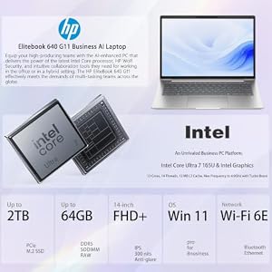 HP Elitebook 640 G11 14" FHD+ Intel Core Ultra 7 165U Business AI Laptop — photo 2 of 6