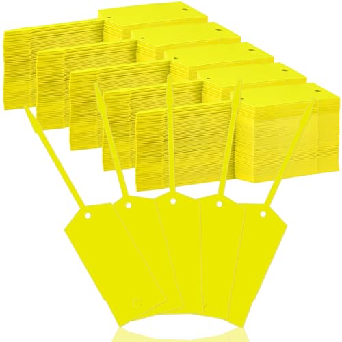 Etiquetas identificadoras de llaves Lewtemi amarillas de 15,2x3,6 cm para talleres (1000 uds)