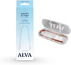 Raspador de Língua de Cobre para Higiene Bucal com Estojo de Proteção