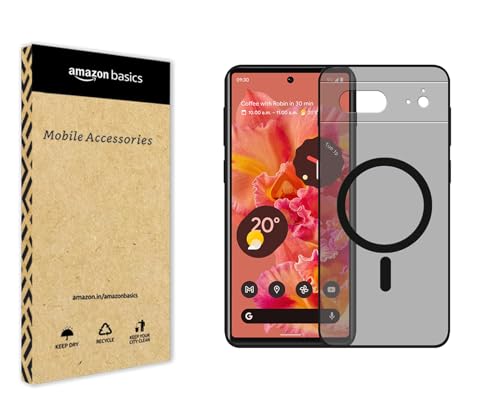 Image of amazon basics Luxury Paper Thin Case Cover for Google Pixel 6A | Matte Finish | Compatible with magsafe | (Black, Google Pixel 6A)