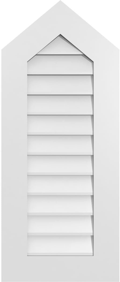 GVSPE16X3801SN-10 Peaked Top Standard Frame, Primed Tan Signature Series Surface Mount Gable Vents, 16-in. W x 38-in. H
